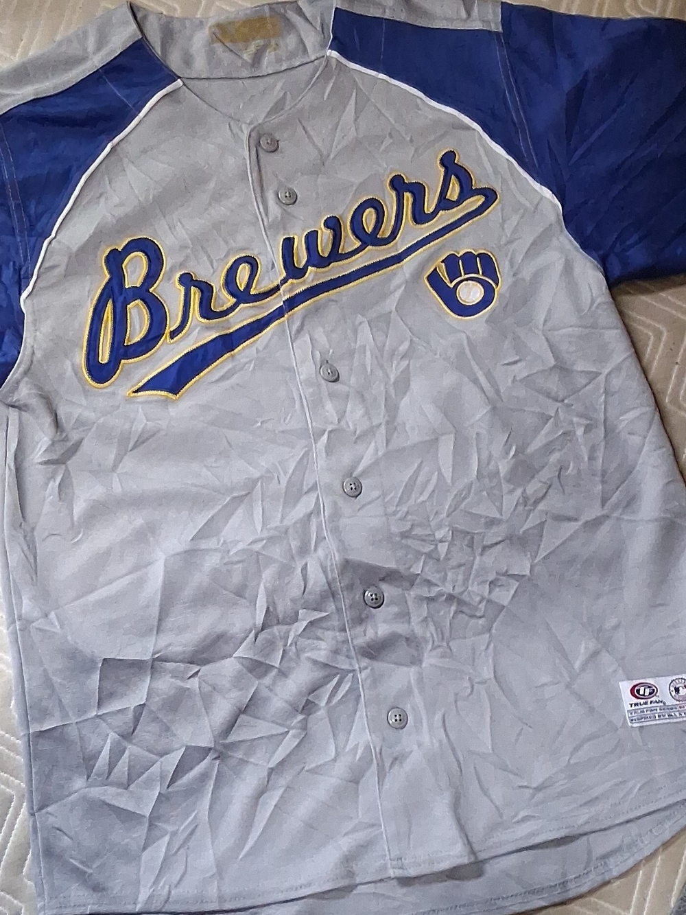 Milwaukee Brewers Gray and Blue Baseball Jersey